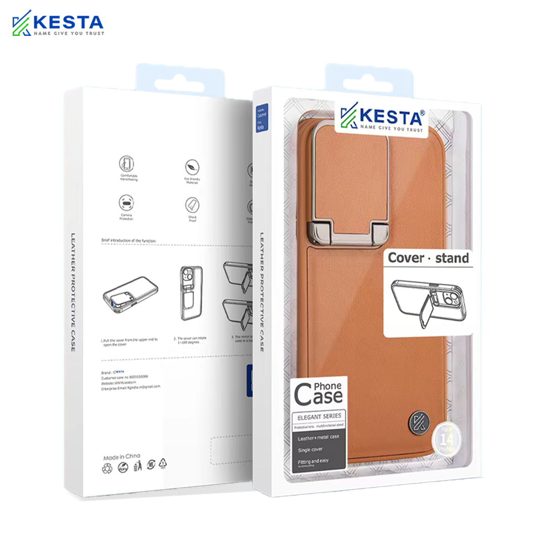 iPhone 16 Cover - Elegant Brown Leather Case (With Camera Protection)